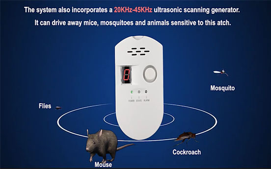 Gas et rodent ultrasonic et culex abhorrens terrorem integratum ad domum tuendam